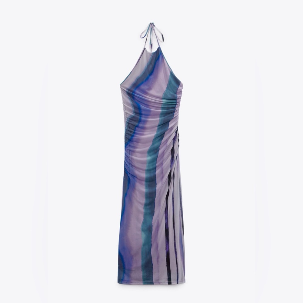 Zara printed tulle midi dress size L